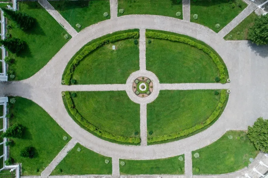 Jardim desenhado visto de cima